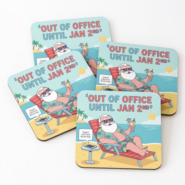 Item preview, Out of Office – Santa’s Post-Holiday Vacation Tee designed and sold by Aeboz Studio.