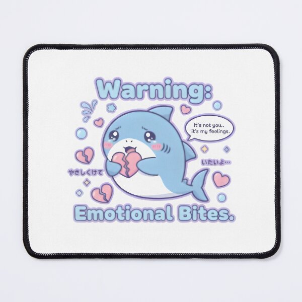 Item preview, Shark Warning – “Warning: Emotional Bites” | Funny Kawaii Shark Pun Design designed and sold by Snackwear Apparel.