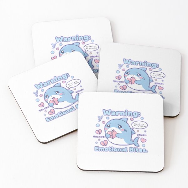Item preview, Shark Warning – “Warning: Emotional Bites” | Funny Kawaii Shark Pun Design designed and sold by Snackwear Apparel.