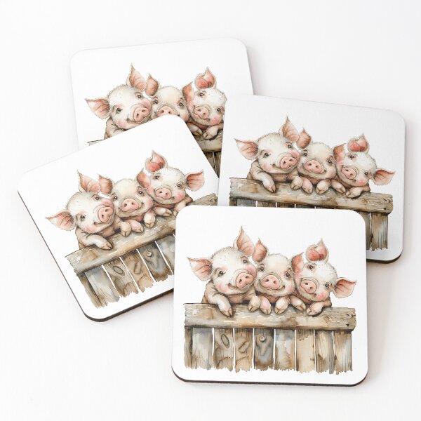 Item preview, Three Piglets on Fence designed and sold by Liededrom..