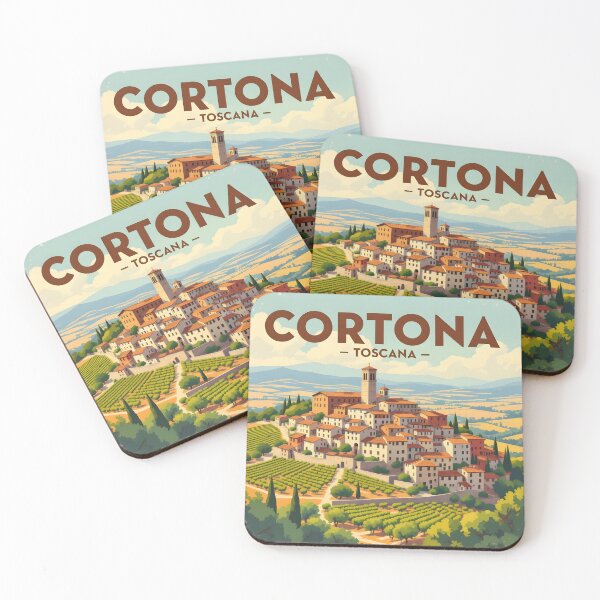 Item preview, Cortona, Tuscany: Vintage-Style Painterly Travel Poster designed and sold by LSVart.