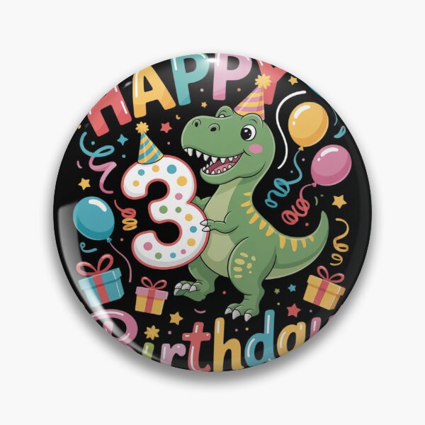 Item preview, T-Rex 3rd birthday boy girl 3 years old third three T-Rex  designed and sold by lilLilaBatArt.