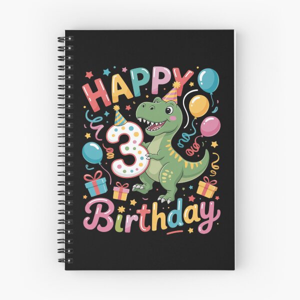 Item preview, T-Rex 3rd birthday boy girl 3 years old third three T-Rex  designed and sold by lilLilaBatArt.
