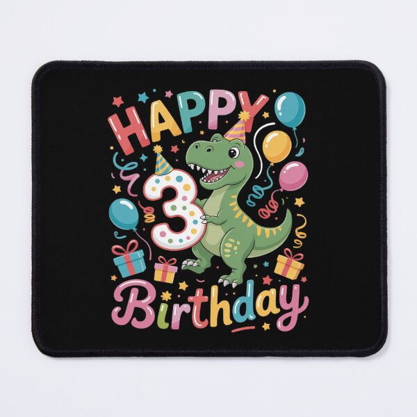 Item preview, T-Rex 3rd birthday boy girl 3 years old third three T-Rex  designed and sold by lilLilaBatArt.