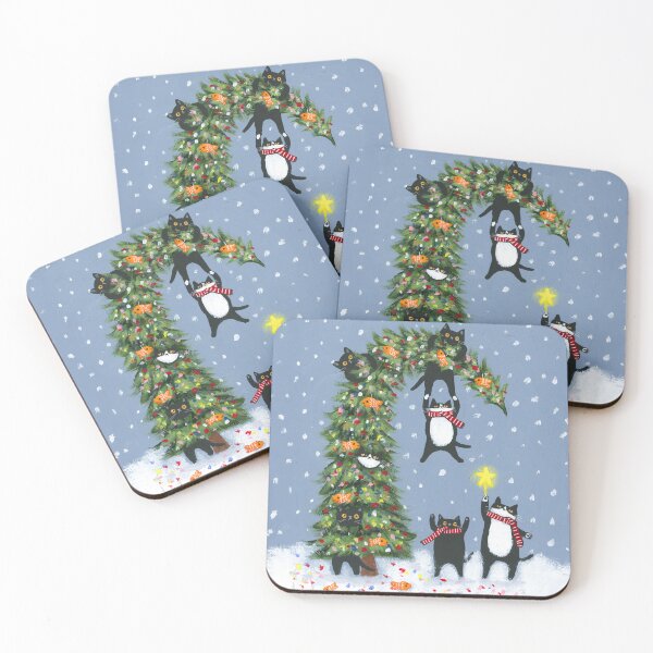 Item preview, Cats Decorating The Christmas Tree designed and sold by KilkennyCat Art.