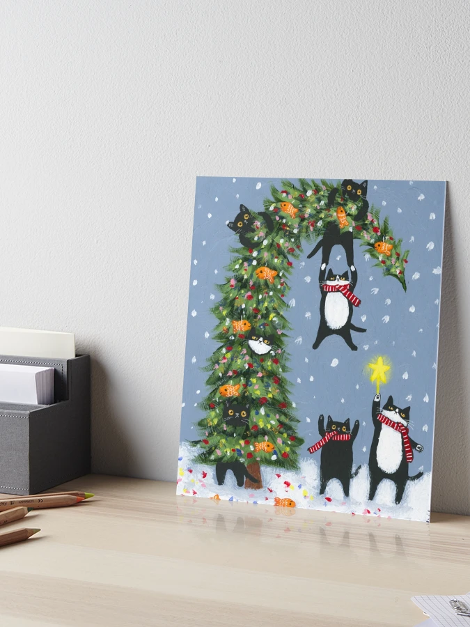 Cats Decorating The Christmas Tree