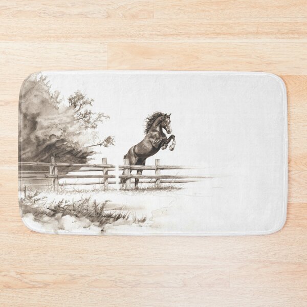Item preview, An elegant Morgan horse depicted mid-jump over a fence Horses in Motion designed and sold by CDC40.