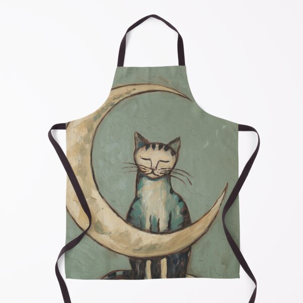 Item preview, Moonlit Cat on Pedestal | Art By Carraann designed and sold by CARRAANN.