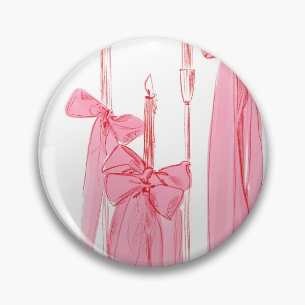 Item preview, Pink Bows Candles Merry Christmas Art Illustration by Dina Stoianova designed and sold by Dina Stoianova.