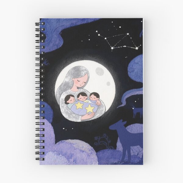 Item preview, Moon Cradling Stars – Gentle Nighttime Lullaby Art designed and sold by HappySproutArt.