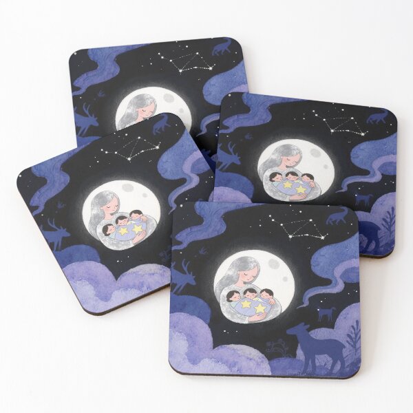Item preview, Moon Cradling Stars – Gentle Nighttime Lullaby Art designed and sold by HappySproutArt.