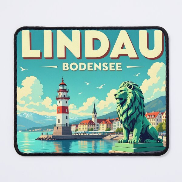 Item preview, Lindau, Lake Constance: Vintage-Style Painterly Travel Poster designed and sold by LSVart.