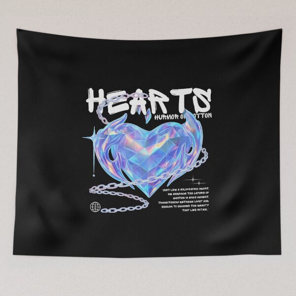 Item preview, HEARTS Holographic Geometric Cyberpunk Aesthetic Graphic designed and sold by HUMORONCOTTON.