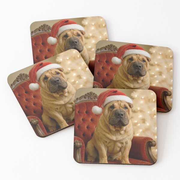 Item preview, Shar-pei Dog Wearing a Santa Claus Hat designed and sold by Maria Dryfhout.