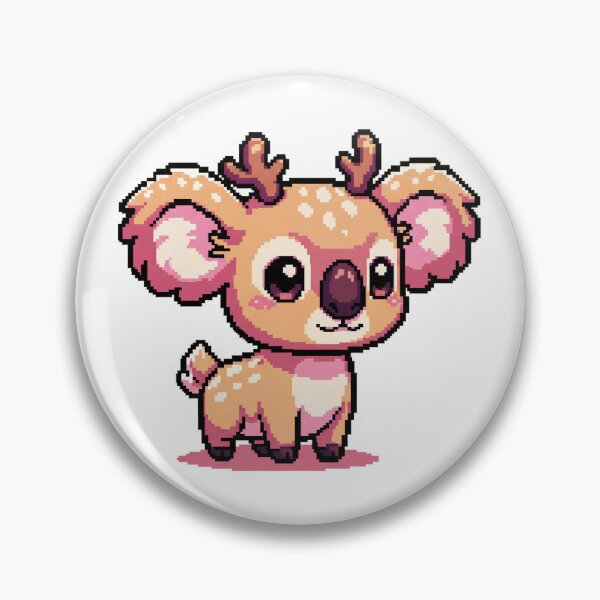 Artikelvorschau, Koala-Rehkitz-Hybrid aus Baumwolle – Zartes Kawaii-Pixelwesen in Pastellfarben entworfen und verkauft von Pixel Girl Aesthetic Studio.