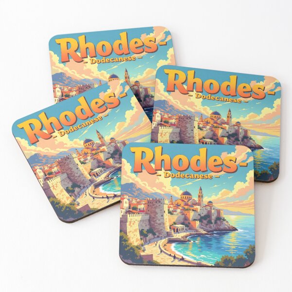 Item preview, Rhodes Old Town, Greece: Vintage-Style Painterly Travel Poster designed and sold by LSVart.