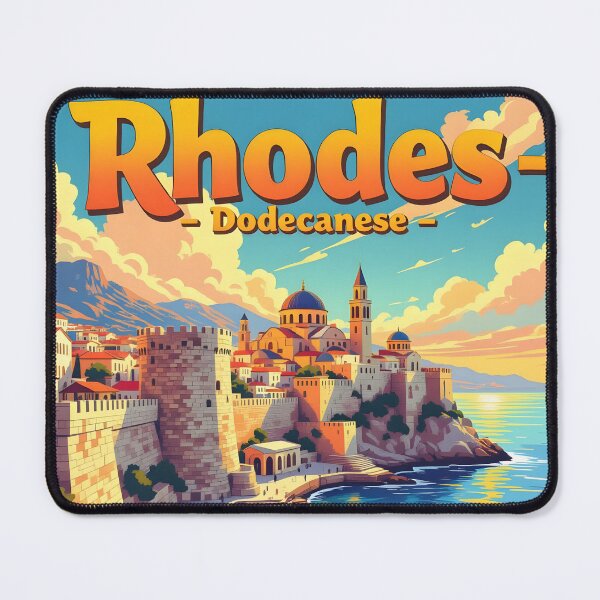 Item preview, Rhodes Old Town, Greece: Vintage-Style Painterly Travel Poster designed and sold by LSVart.