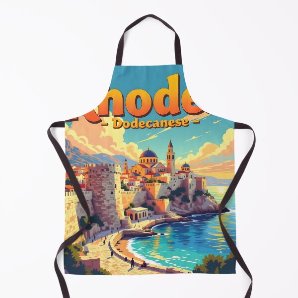 Item preview, Rhodes Old Town, Greece: Vintage-Style Painterly Travel Poster designed and sold by LSVart.
