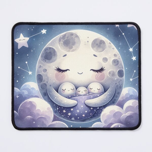 Item preview, Moon Cradling Stars – Gentle Nighttime Lullaby Art designed and sold by HappySproutArt.