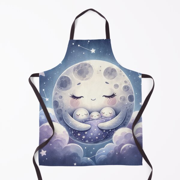 Item preview, Moon Cradling Stars – Gentle Nighttime Lullaby Art designed and sold by HappySproutArt.