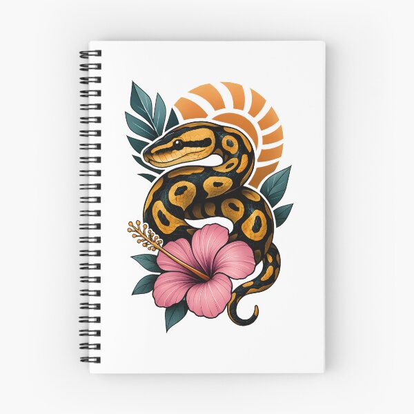 Item preview, Tropical Python – Exotic Snake Art with Hibiscus Flower designed and sold by SVALANART.