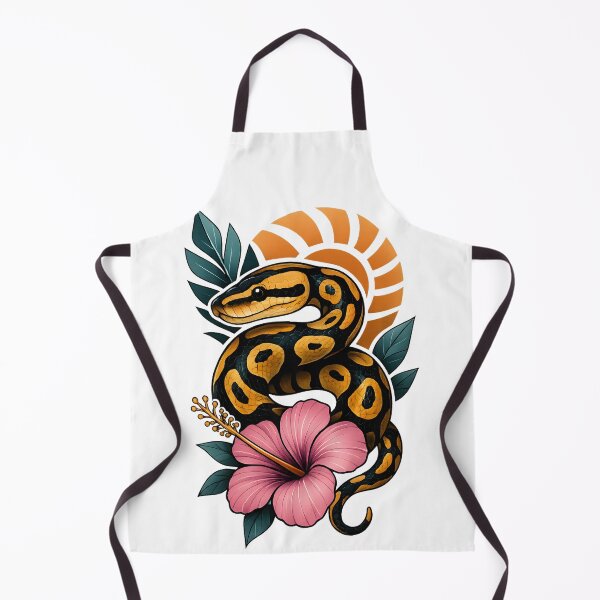 Item preview, Tropical Python – Exotic Snake Art with Hibiscus Flower designed and sold by SVALANART.