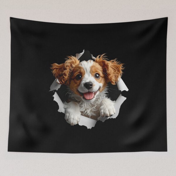 Item preview, Adorable fluffy dog peeking out t-shirt  designed and sold by Alicjareign.