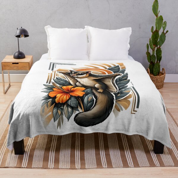 Item preview, Tropical Sugar Glider – Exotic Wildlife Art with Hibiscus Flower designed and sold by SVALANART.