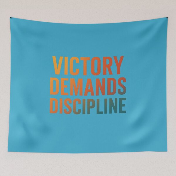 Item preview, Victory Demands Discipline Gradient Motivational Art designed and sold by ArtComixHaven.