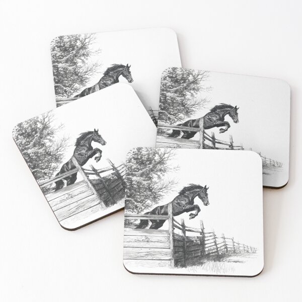 Item preview, An elegant Morgan horse depicted mid-jump over a fence Horses in Motion designed and sold by CDC40.