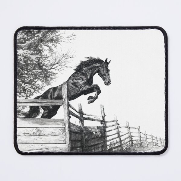 Item preview, An elegant Morgan horse depicted mid-jump over a fence Horses in Motion designed and sold by CDC40.