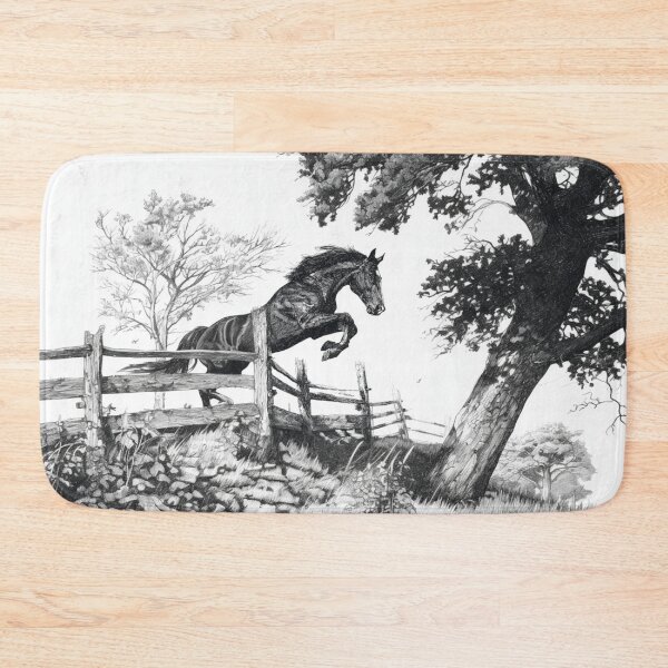 Item preview, An elegant Morgan horse depicted mid-jump over a fence Horses in Motion designed and sold by CDC40.