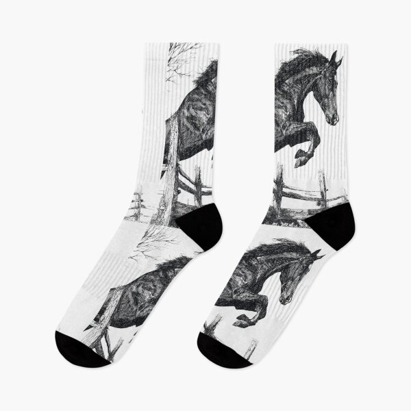 Item preview, An elegant Morgan horse depicted mid-jump over a fence Horses in Motion designed and sold by CDC40.