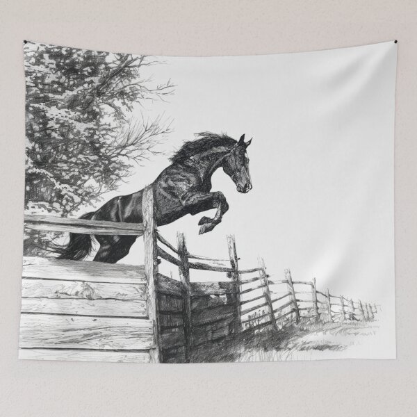 Item preview, An elegant Morgan horse depicted mid-jump over a fence Horses in Motion designed and sold by CDC40.