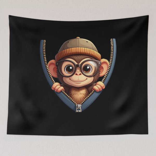 Item preview, Zipper monkey Peeking Out t-shirt  designed and sold by Alicjareign.