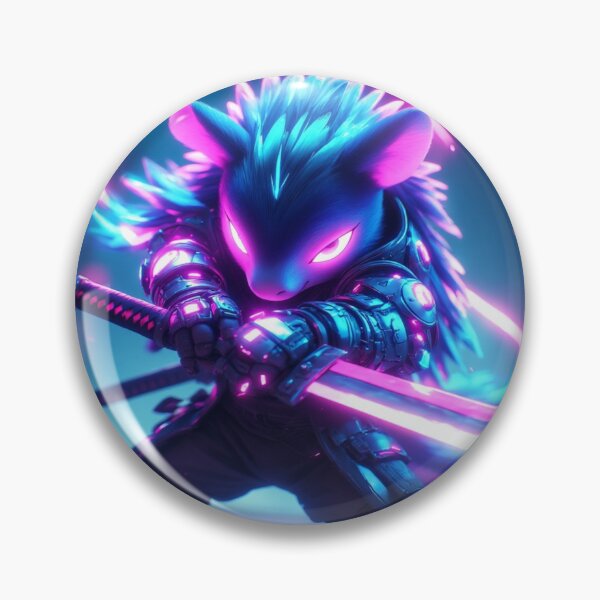 Item preview, Cyberpunk Neon Porcupine with a Glowing Katana designed and sold by SweetRossel.