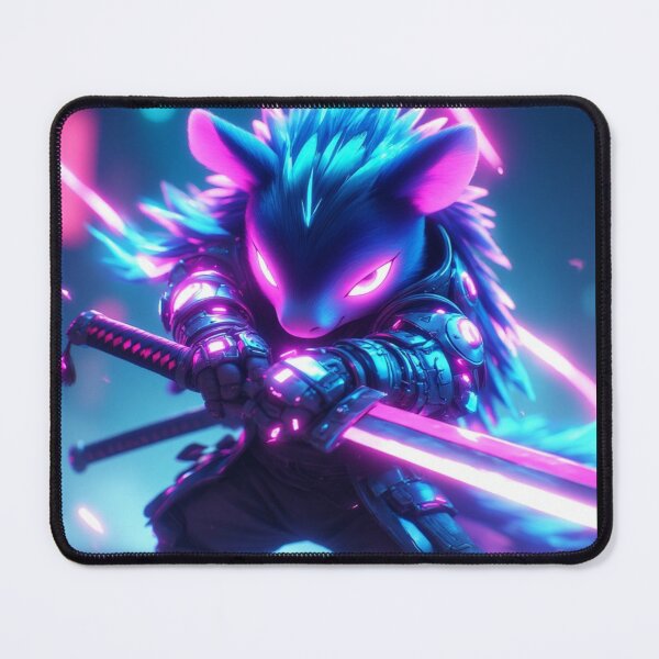 Item preview, Cyberpunk Neon Porcupine with a Glowing Katana designed and sold by SweetRossel.
