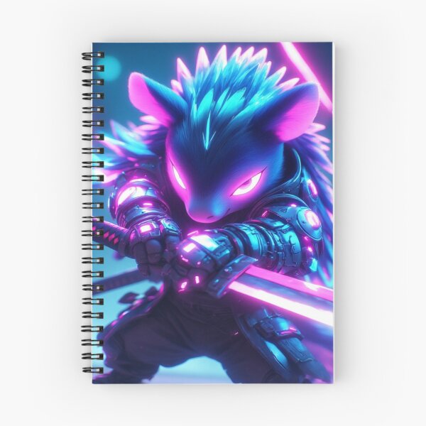 Item preview, Cyberpunk Neon Porcupine with a Glowing Katana designed and sold by SweetRossel.