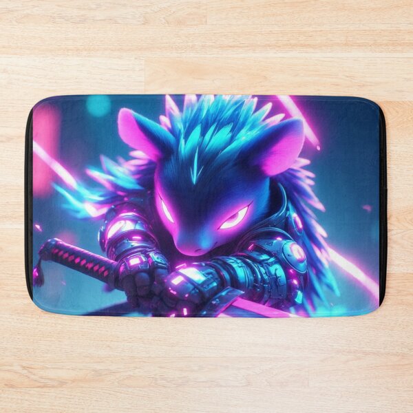 Item preview, Cyberpunk Neon Porcupine with a Glowing Katana designed and sold by SweetRossel.