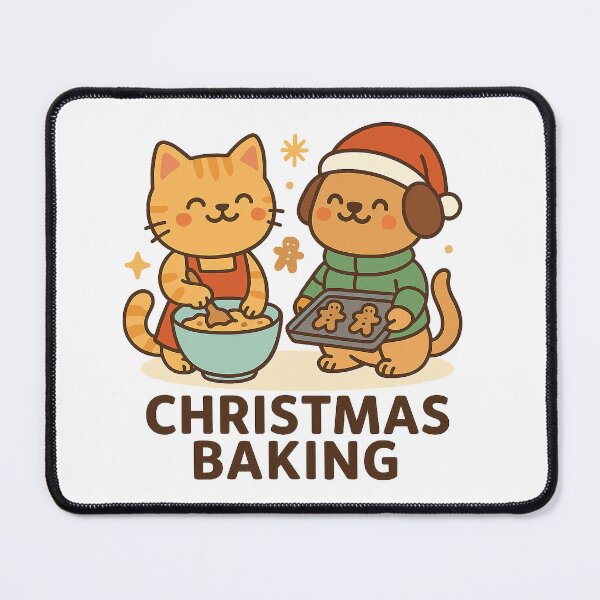 Item preview, Christmas Baking – Cute Cat and Dog Gingerbread Holiday Cartoon Design designed and sold by StyleLap.