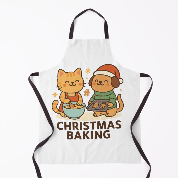 Item preview, Christmas Baking – Cute Cat and Dog Gingerbread Holiday Cartoon Design designed and sold by StyleLap.