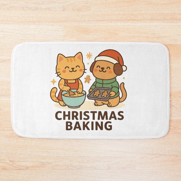 Item preview, Christmas Baking – Cute Cat and Dog Gingerbread Holiday Cartoon Design designed and sold by StyleLap.