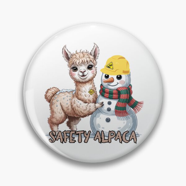 Item preview, Cute Safety Alpaca and Snowman – Workplace Safety Christmas Design designed and sold by PeteLawliiet.