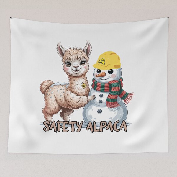 Item preview, Cute Safety Alpaca and Snowman – Workplace Safety Christmas Design designed and sold by PeteLawliiet.