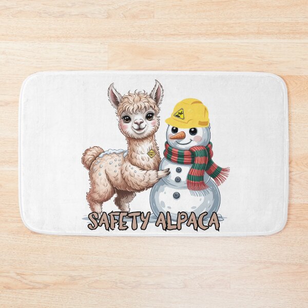 Item preview, Cute Safety Alpaca and Snowman – Workplace Safety Christmas Design designed and sold by PeteLawliiet.