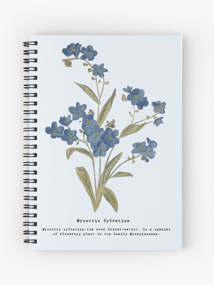 Myosotis Sylvatica With Text Spiral Notebook By Fantastiv Redbubble