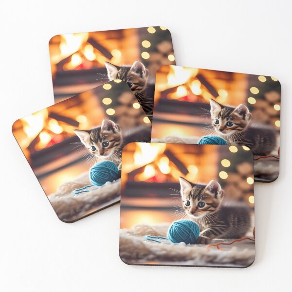 Item preview, cute kitten playing with yarn designed and sold by Nikoleta Vukovic.