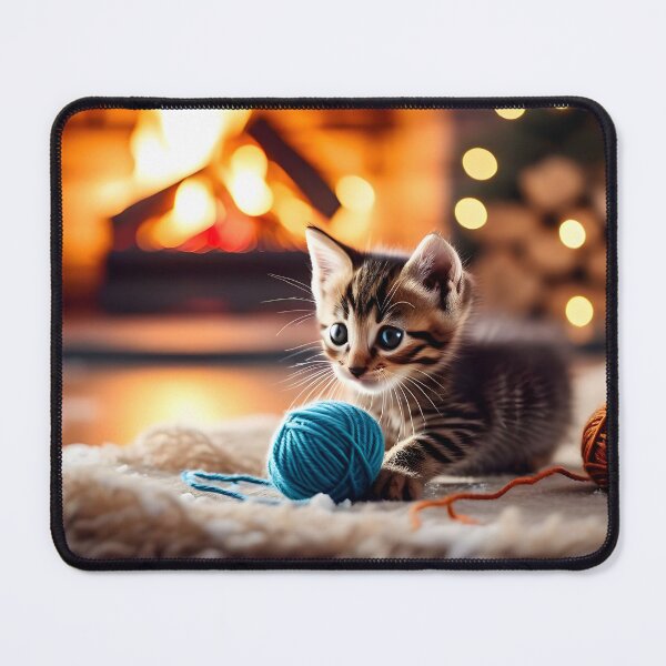 Item preview, cute kitten playing with yarn designed and sold by Nikoleta Vukovic.