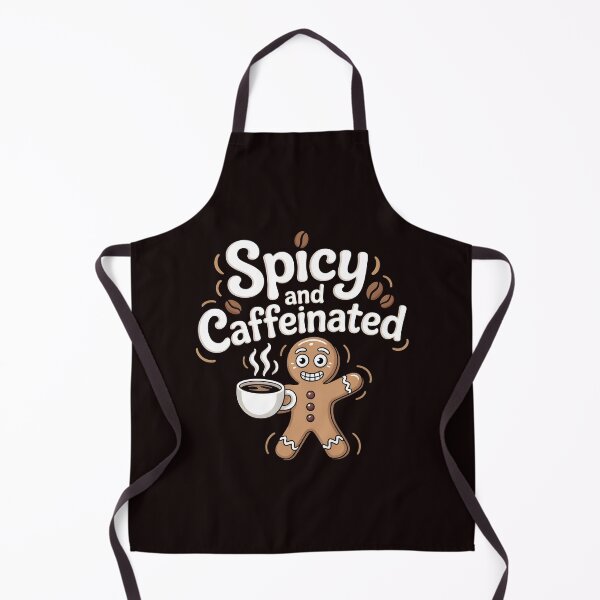 Item preview, Funny Gingerbread Coffee Quote – Spicy and Caffeinated designed and sold by Redgiant87x.