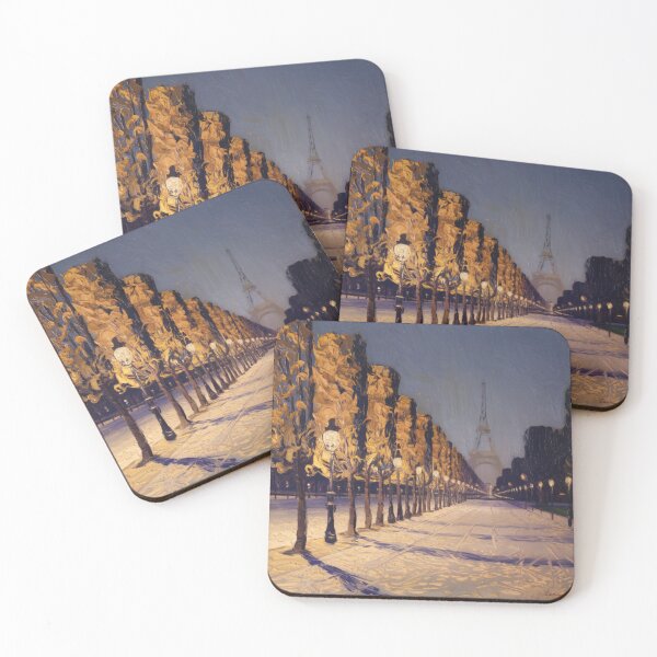 Item preview, Paris Night Pathway | Eiffel Tower at Dusk | Impressionist Paris Painting  designed and sold by CARRAANN.